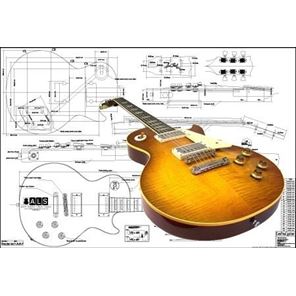 Afbeelding van Gibson Les Paul '59 Bouwtekening