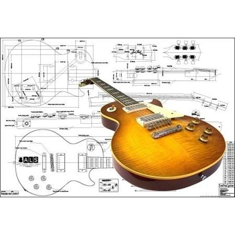 versterking periodieke Verrast Gibson Les Paul '59 Bouwtekening - GuitarSupplies.nl