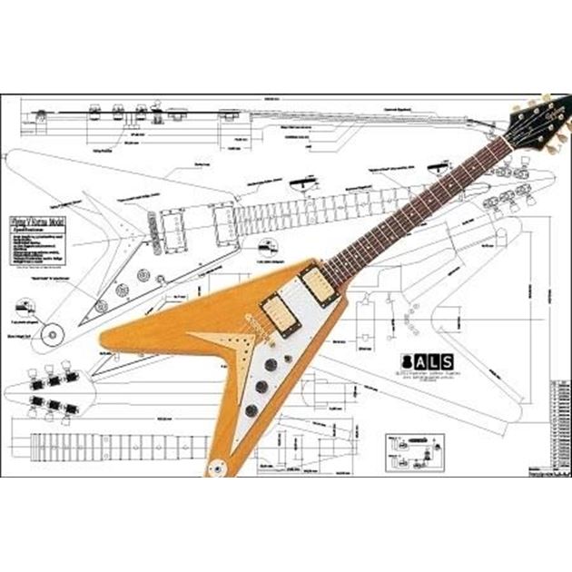 Picture of Gibson Flying V Korina Blueprint