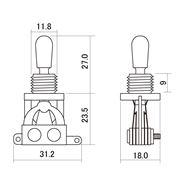 Picture of 3-way Toggle Switch - White Knob - Japan
