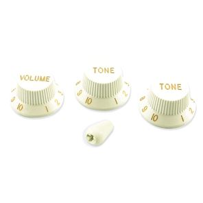 Picture of Stratocaster Knob Set White with Tip - White