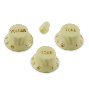 Picture of Stratocaster Knob Set with Tip - Parchment