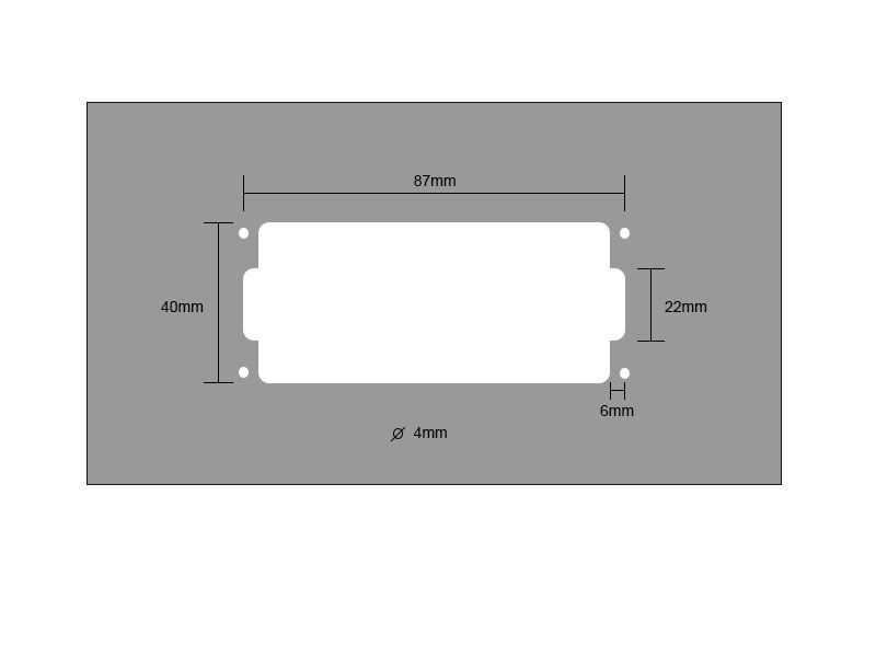 Humbucker Routing Template GuitarSupplies nl